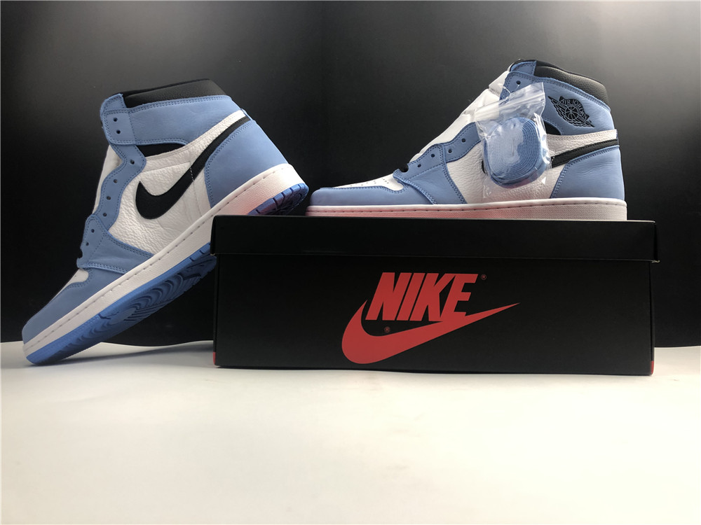 AIR JORDAN 1 RETRO HIGH WHITE UNIVERSITY BLUE BLACK 555088-134 - Image 5