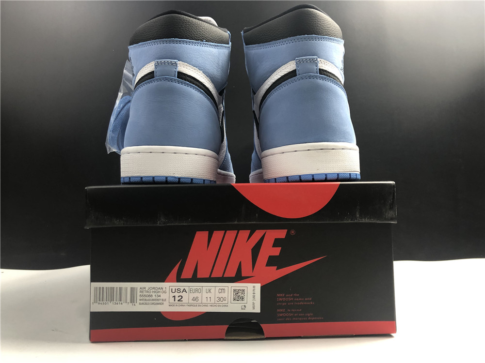 AIR JORDAN 1 RETRO HIGH WHITE UNIVERSITY BLUE BLACK 555088-134 - Image 19