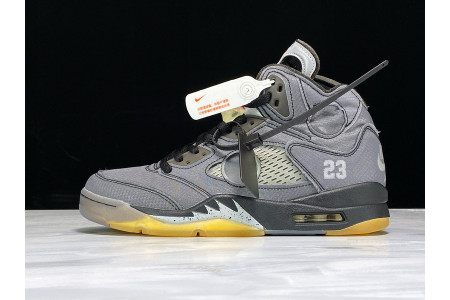 Off-White x Air Jordan 5 Black CT8480-001 - Image 6
