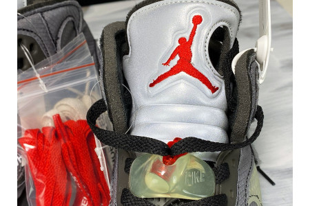 Off-White x Air Jordan 5 Black CT8480-001 - Image 7