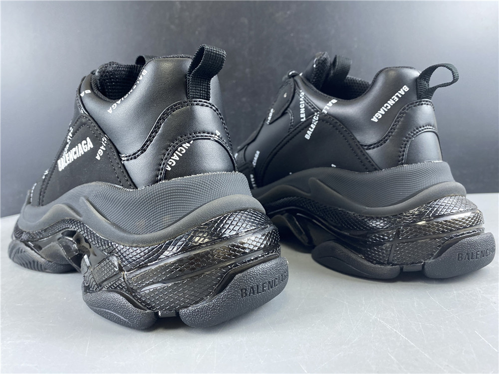 Balenciaga Triple S Allover Logo Black - Image 3