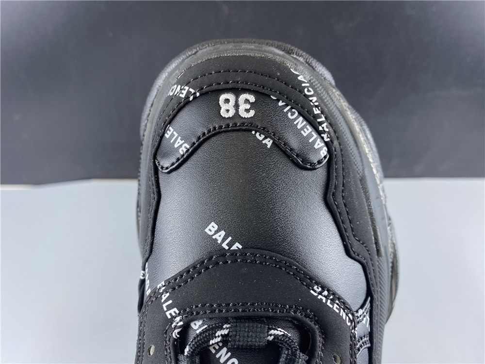 Balenciaga Triple S Allover Logo Black - Image 10