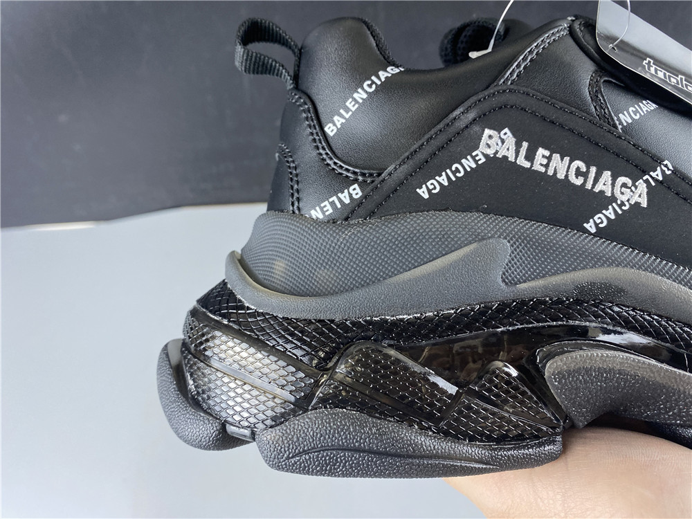 Balenciaga Triple S Allover Logo Black - Image 13