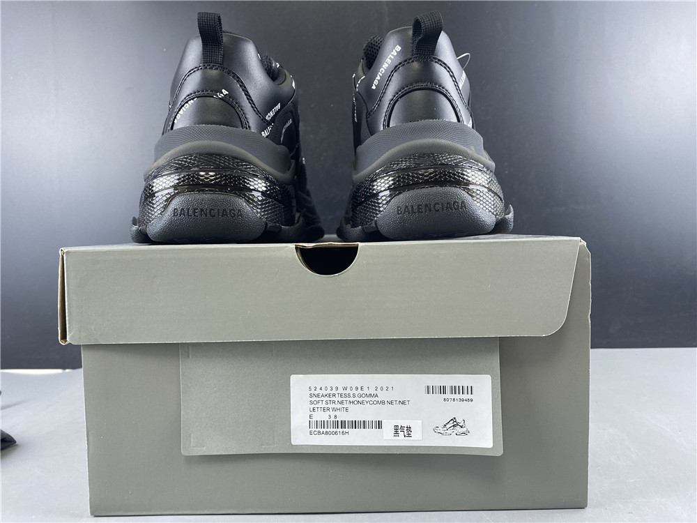 Balenciaga Triple S Allover Logo Black - Image 18