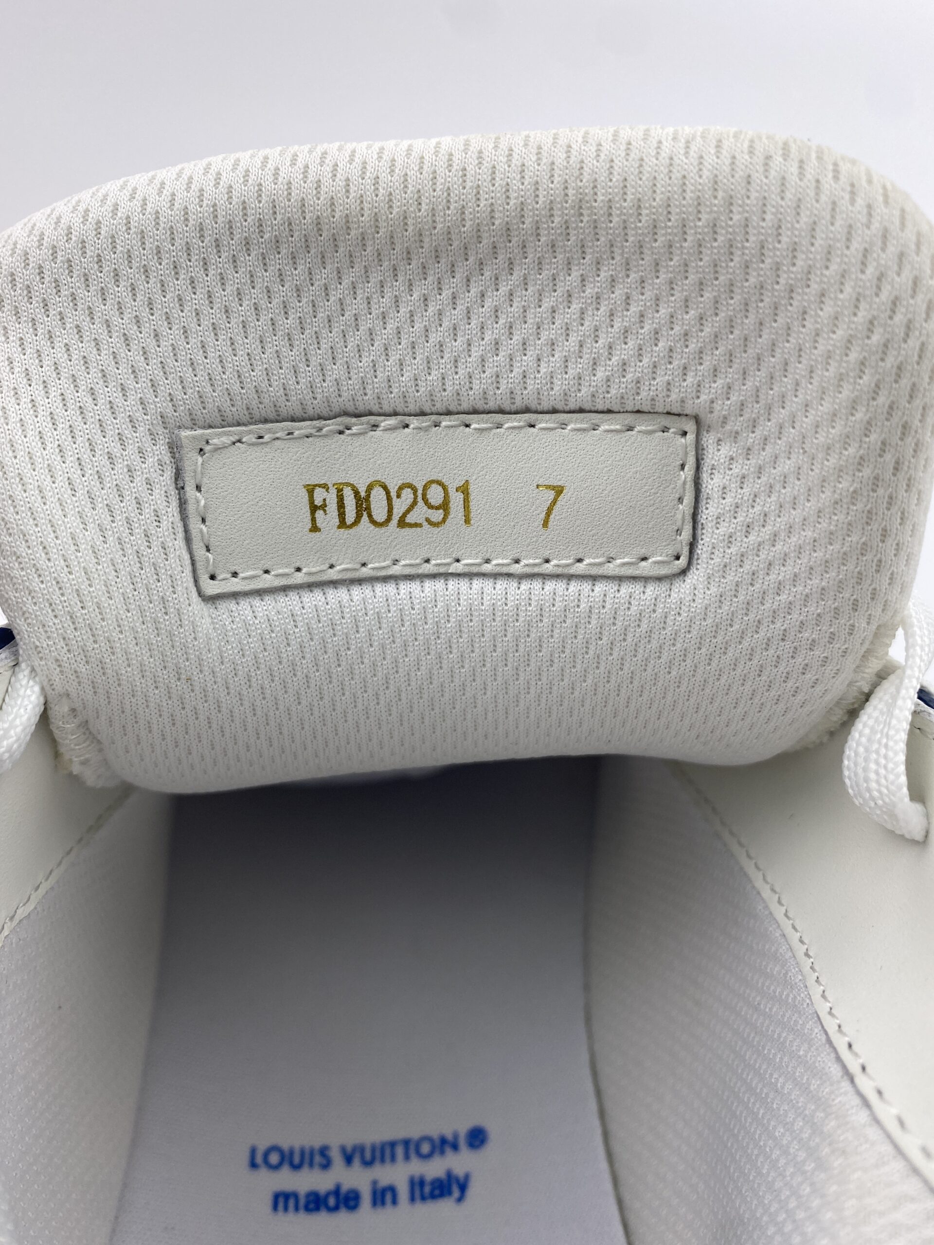 L** V* LV Trainer Monogram Denim White Blue - Image 4