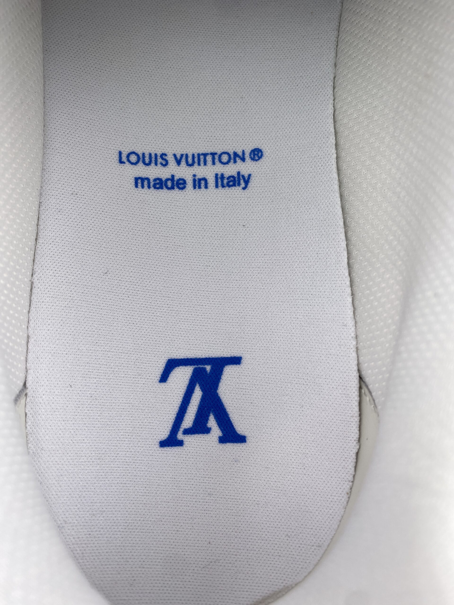 L** V* LV Trainer Monogram Denim White Blue - Image 9
