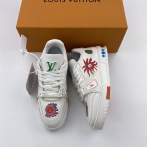 L** V* LV Yayoi Kusama Trainer White Print