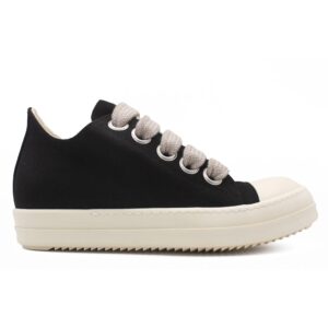 Rick Owens DRKSHDW Canvas Low Top Black Milk