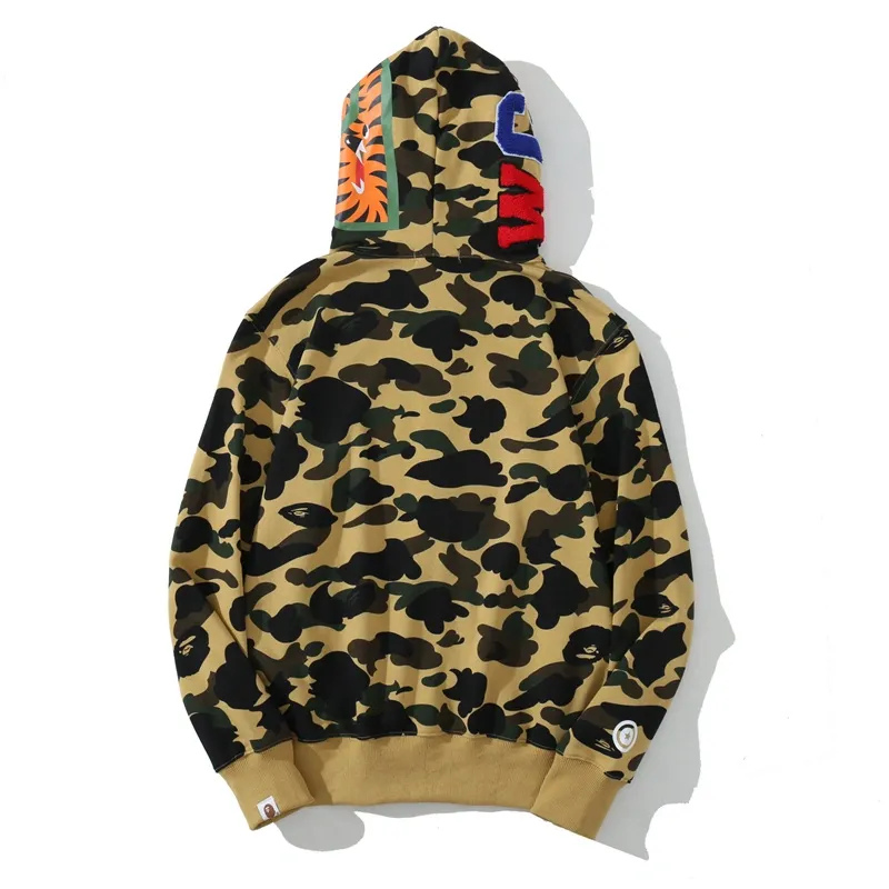 BAPE Cloro Camo Shark Full Zip Hoodie Yellow - Image 2