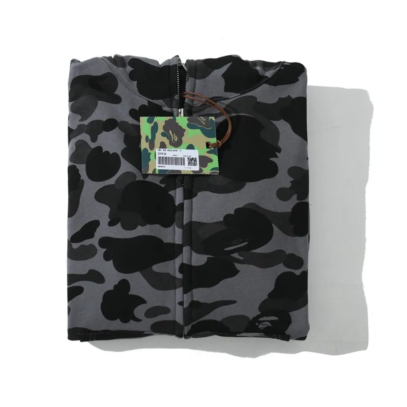 BAPE Color Camo Shark Zip Hoodie Black - Image 3