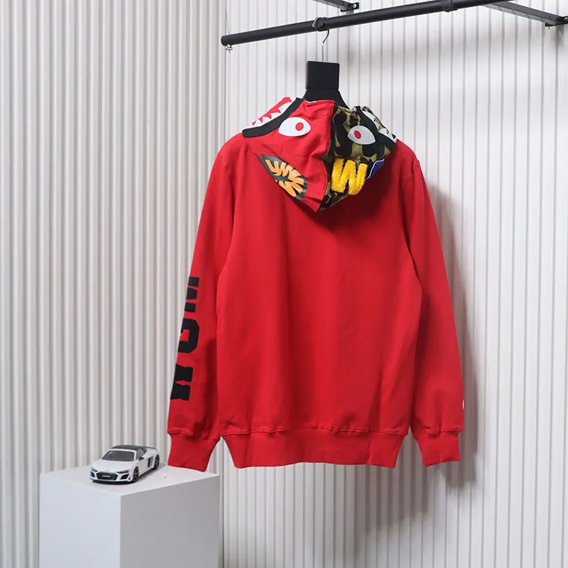 BAPE Color Camo Shark Full Zip Hoodie Red - Image 3