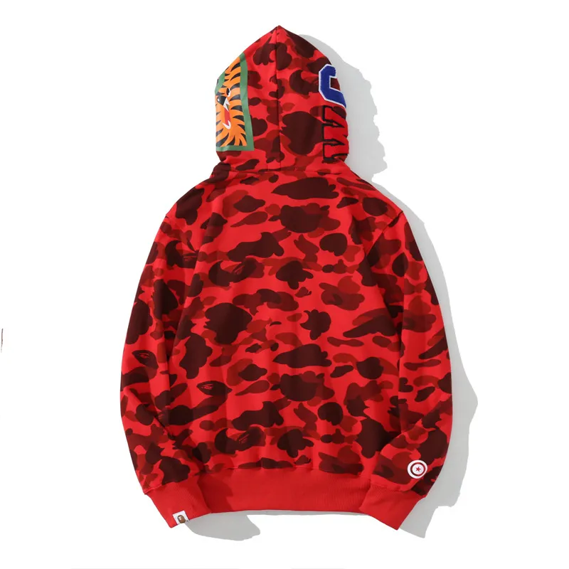BAPE Color Camo Shark Zip Hoodie Red 4580793322511 - Image 3