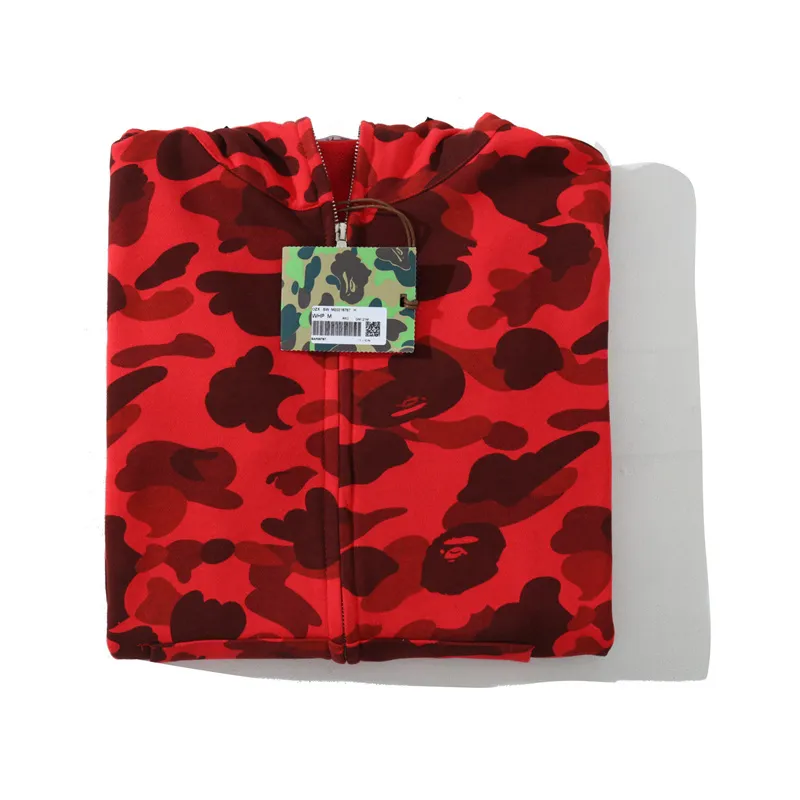 BAPE Color Camo Shark Zip Hoodie Red 4580793322511 - Image 4