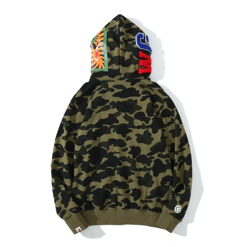 BAPE Cloro Camo Shark Full Zip Hoodie Green - Image 4