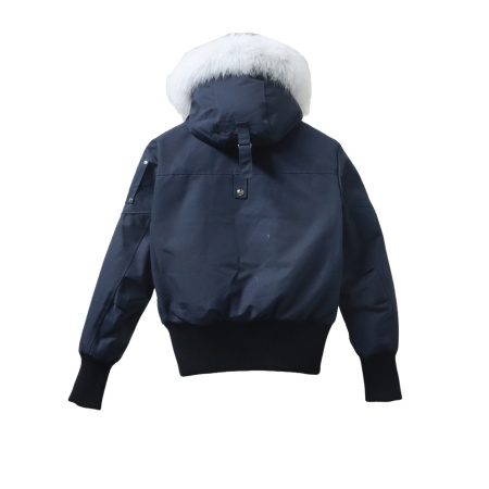 Moose Knuckles stirling classic down jacket with chest fur ball Red/ Blue/White - Image 8